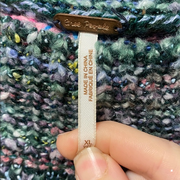 Free People cotton candy Multicolor Speckled Crewneck Sweater XL - Picture 6 of 8